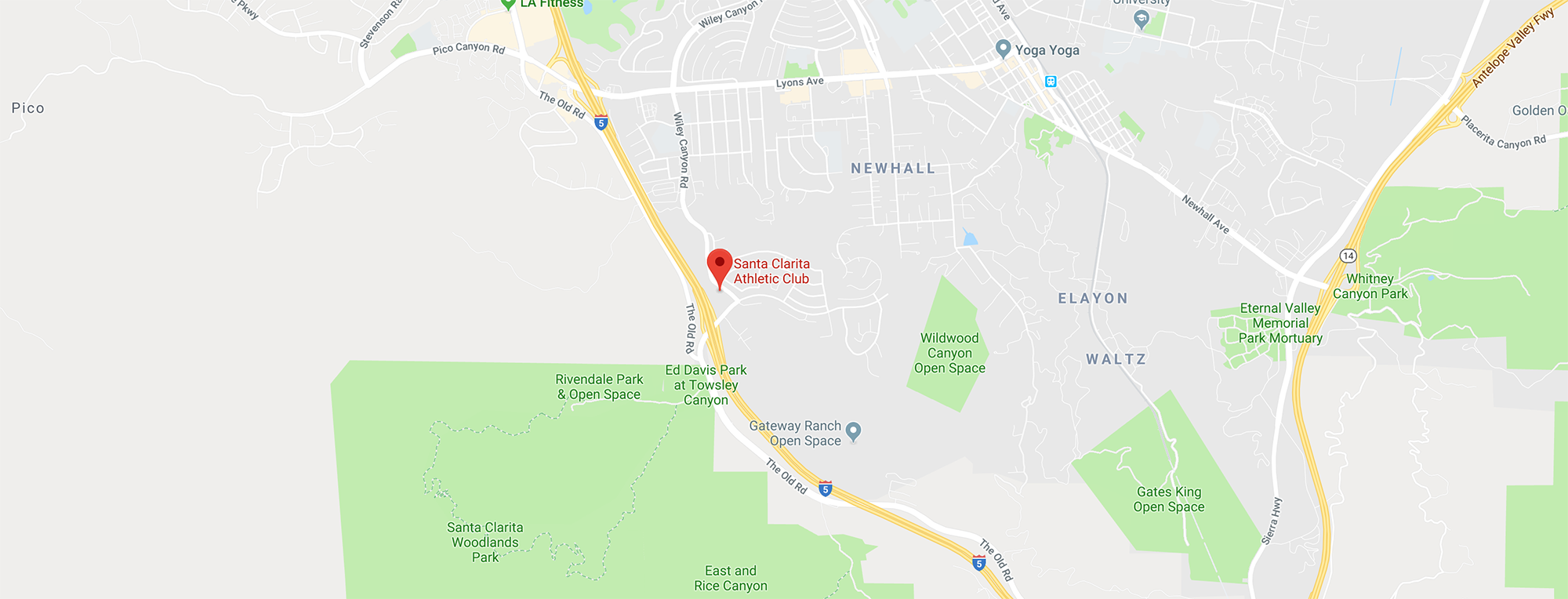 Santa Clarita Athlketic Club Location Map