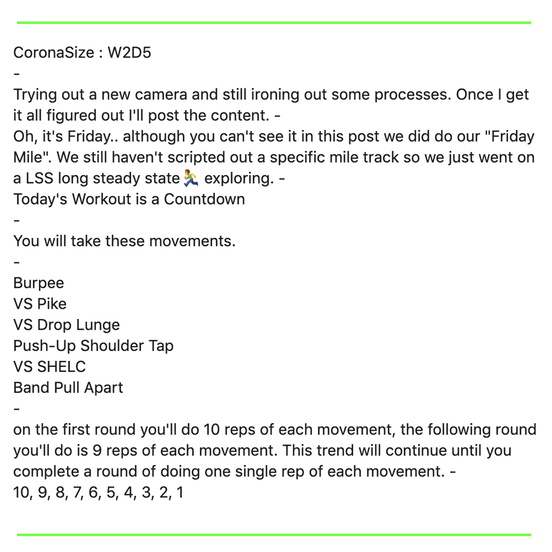 Workout 10 Written Instructions Workout 10 Written Instructions